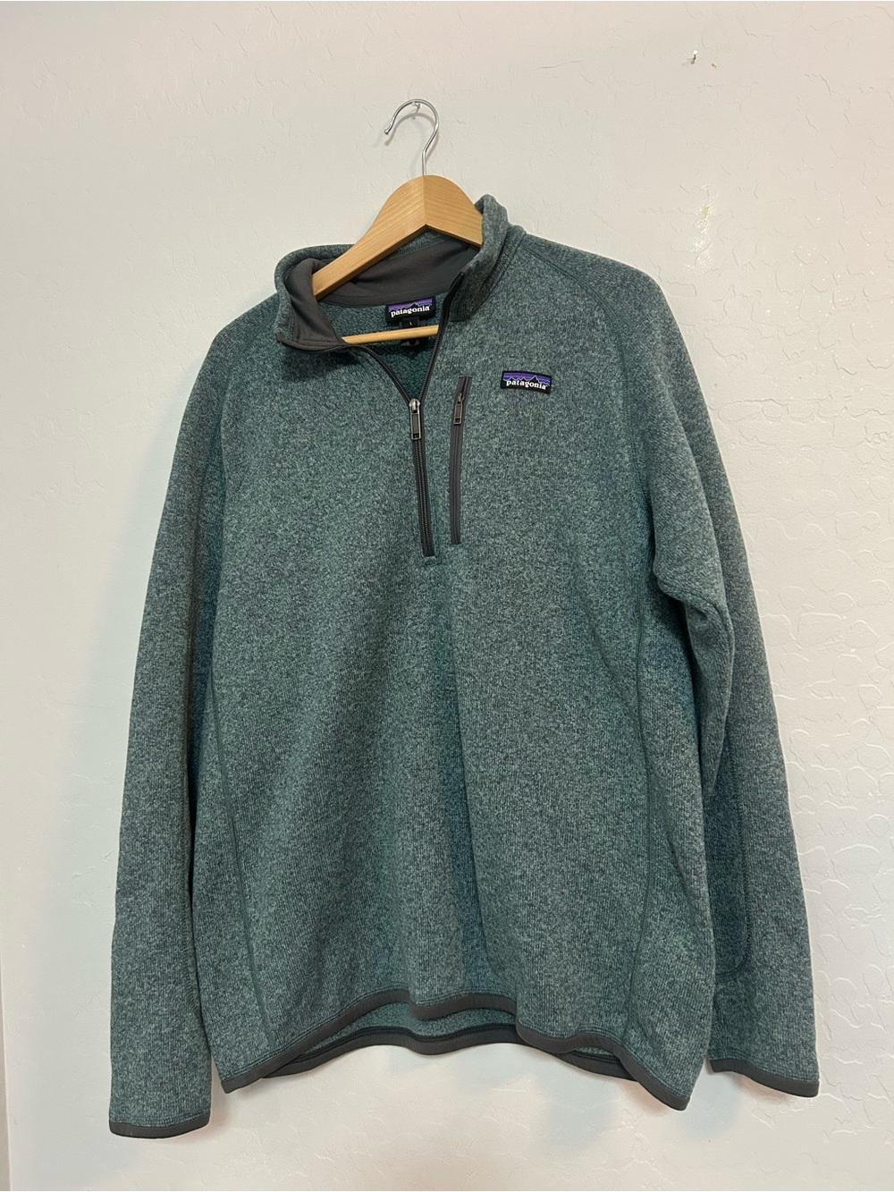 Patagonia Men's Teal Green Quarter-Zip Fleece Pullover